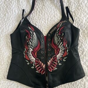 Leather Harley Davidson halter top